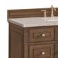 James Martin Vanities Lorelai 48" Single Vanity in Mid-Century Walnut with 3 cm Eternal Jasmine Pearl Quartz Top, , large