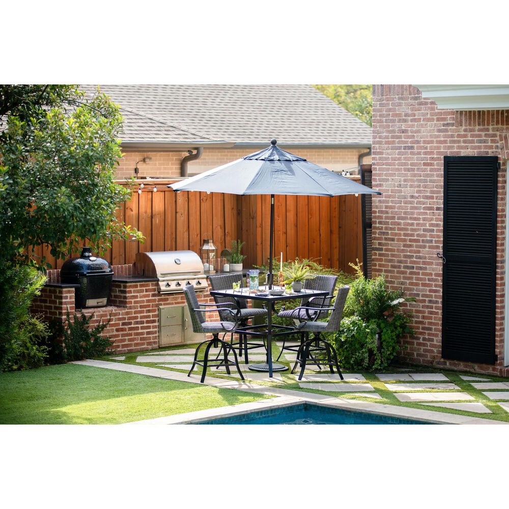 Garden Party 9 Push Button Tilt Umbrella with Stand, , large