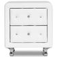 Baxton Studio Stella 2-Drawer Upholstered Nightstand in White, , large