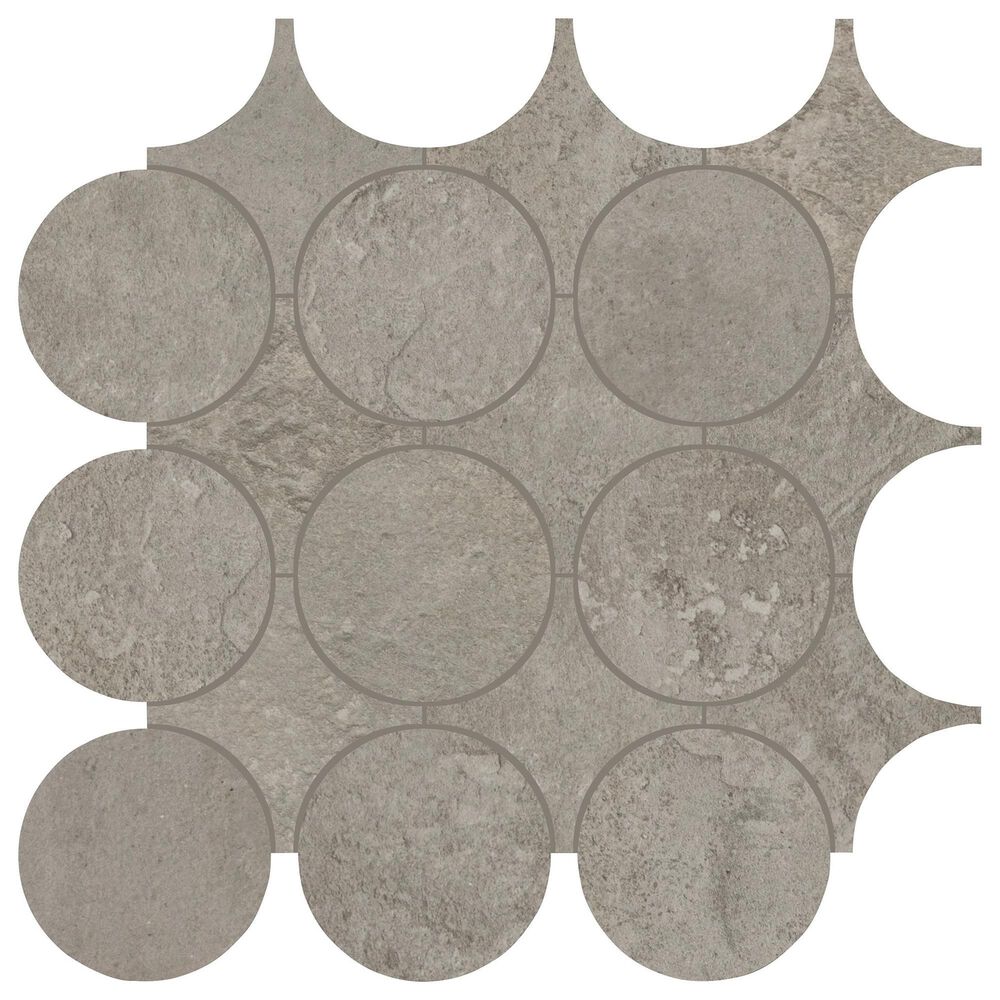 Dal-Tile Rekindle Medium Grey 13.5&quot; x 13.5&quot; Canvas Dot Porcelain Mosaic Sheet, , large