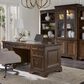 Riva Ridge Arlington 3-Piece L-Shaped Desk and Display Cabinet Set in Classic Brown, , large