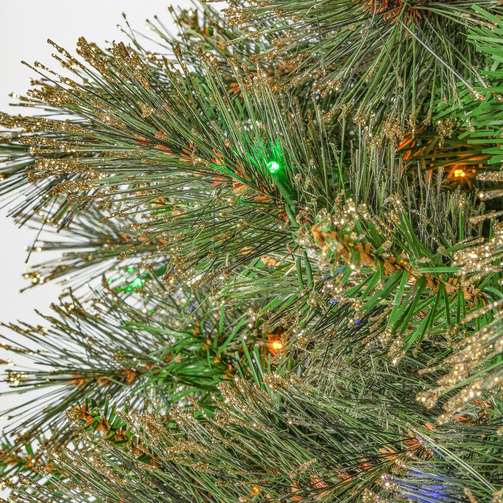 The Gerson Company 7.5&#39; Pre-Lit Cashmere Pine Christmas Tree in Green, , large