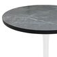 Leisuremod LeisureMod Bristol Dining table, White Base with 27 Round Marbleized Black MDF top, , large