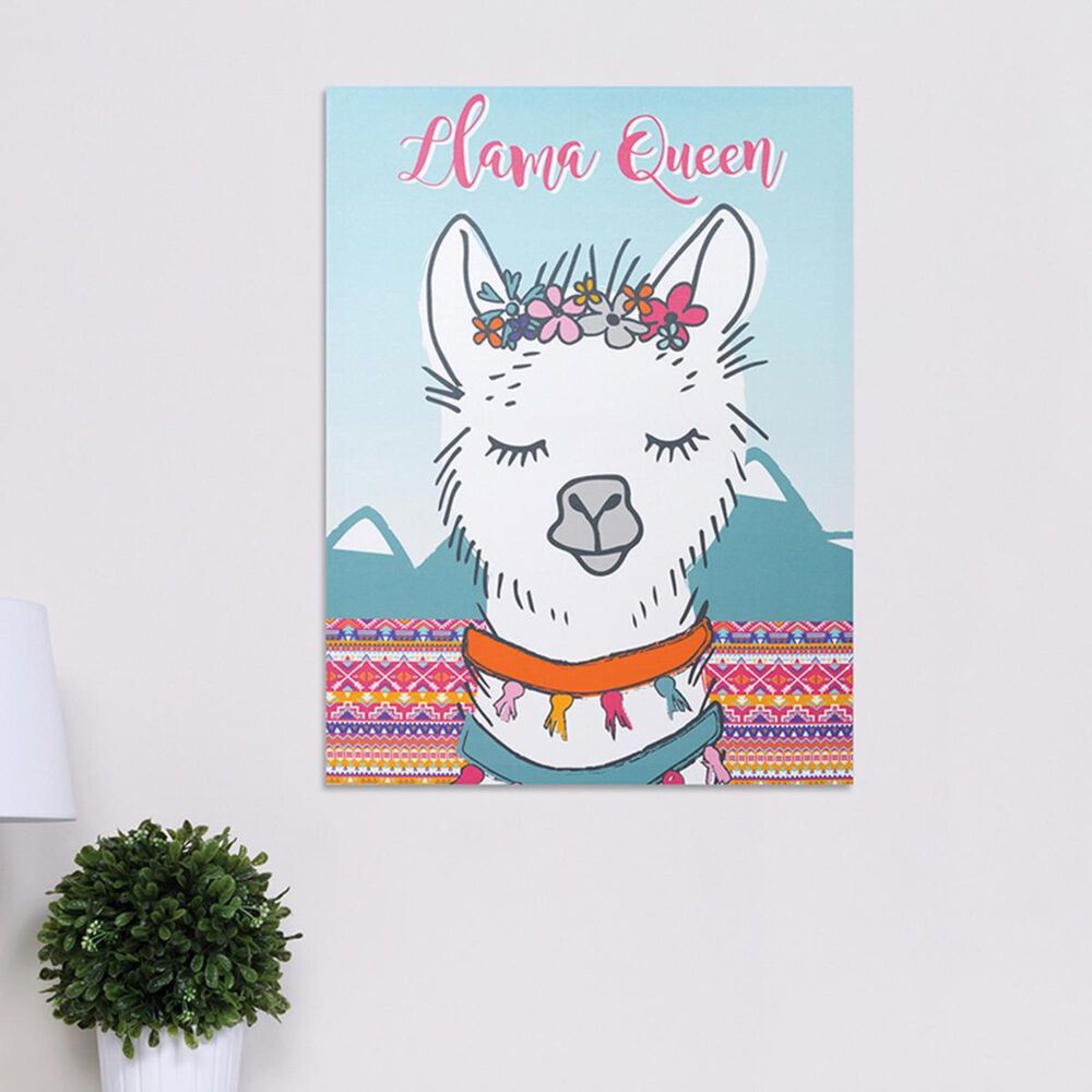 Trend Labs Llama Queen Canvas Wall Art in White, , large