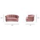 Jennifer Taylor Home Halle 35.5" Rolled-Arm Dog Bed with Channel-Tufted Back in Ash Rose Pink, , large