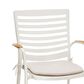 Blue River Portals Patio Barstool with Beige Cushion in Light Matte Sand and Natural Teak, , large