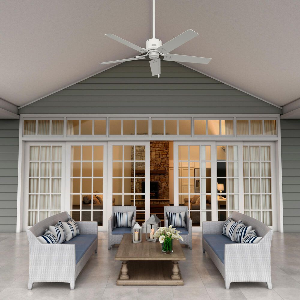 Hunter Windbound 52&quot; Outdoor Ceiling Fan in Matte White, , large