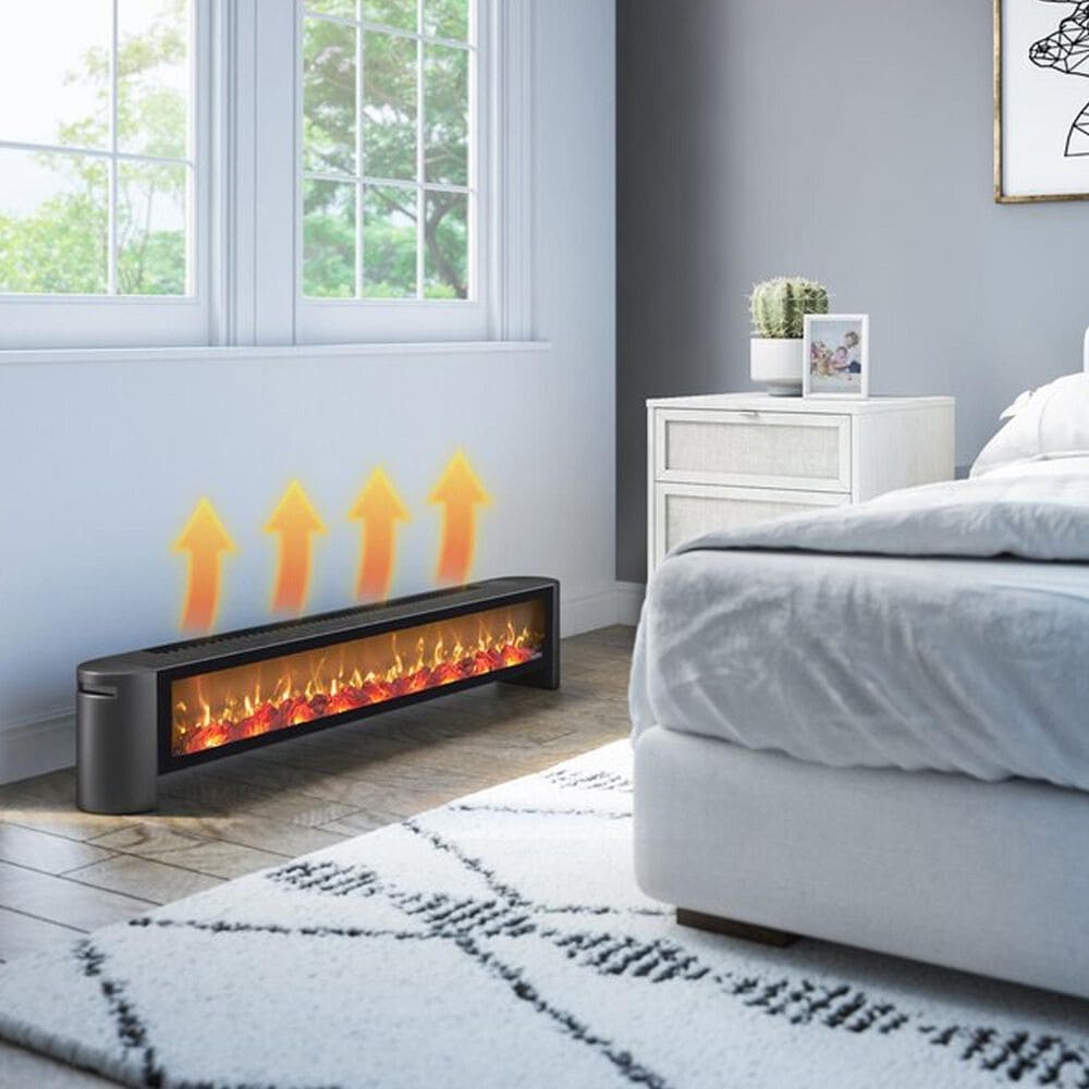 Classic Flame Duraflame 1500-Watt Electric Baseboard Space Heater with Thermostat and Remote Control, , large