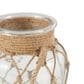 Maple and Jade Handmade Indoor/Outdoor Candle Lantern with Hanging Rope in Brown and Clear, , large