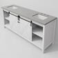 Lexora Home Marsyas 80" Double Bathroom Vanity in White with Grey Quartz Top and Rectangular Sinks, , large