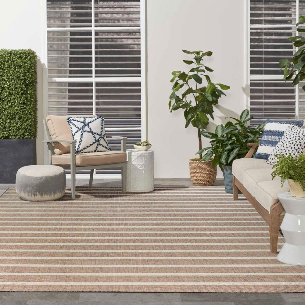 Nourison Positano POS03 Jute and Ivory 7&#39; x 10&#39; Indoor/Outdoor Area Rug, , large