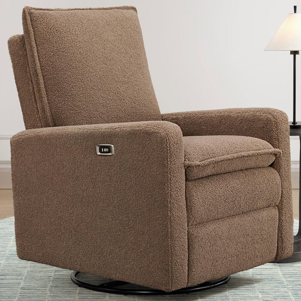 Oxford Baby Uptown Power Swivel Glider Recliner in Teddy Brown, , large