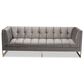 Baxton Studio Ambra Stationary Sofa in Grey Velvet, , large