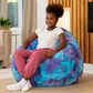 Jaxx Lil" Cuddler Cocoon Jr Kids Faux Fur Bean Bag Lounger in Tie-Dye Mystic Blue and Purple, , large