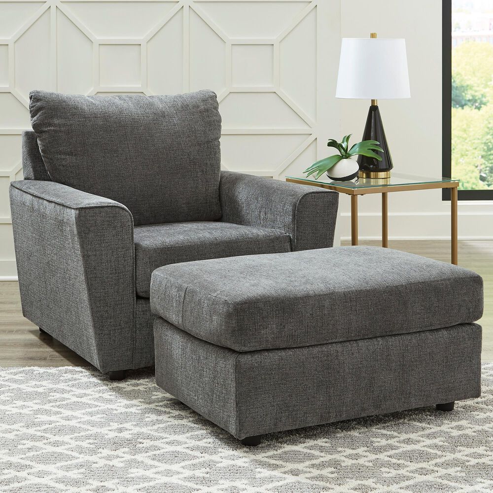 Ashley Stairatt Chair and Ottoman in Gravel, , large
