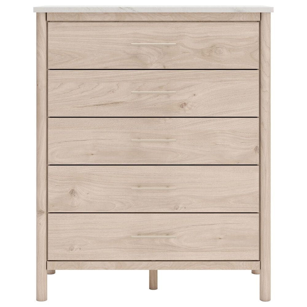 Ashley Cadmori 5 Piece King Platform Bedroom Set in Brown and White, , large