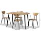 Baxton Studio Gianetta 5-Piece Dining Set in Oak Brown and Black, , large