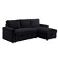Titanic Furniture Jayla 2-Piece Sleeper Sectional Right Facing Chaise in Black, , large