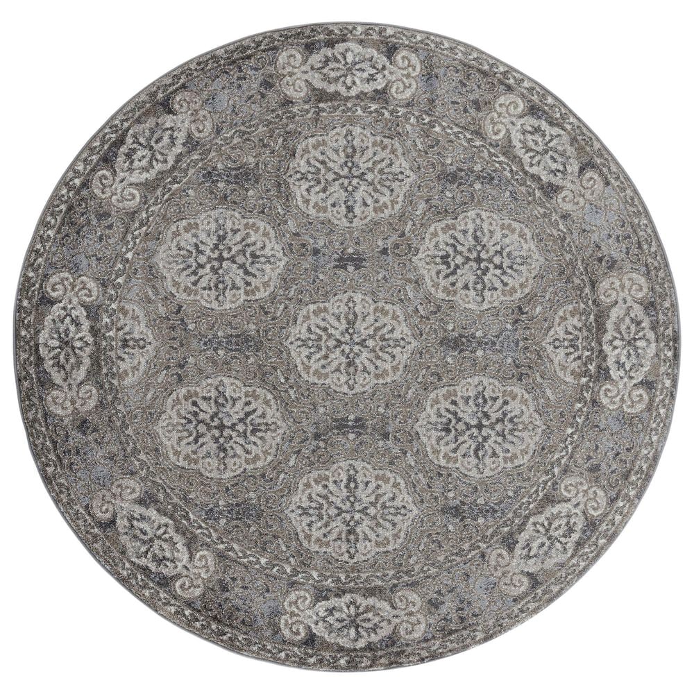 Amer Rugs Alexandria 6&#39;7&quot; Round Walnut Area Rug, , large