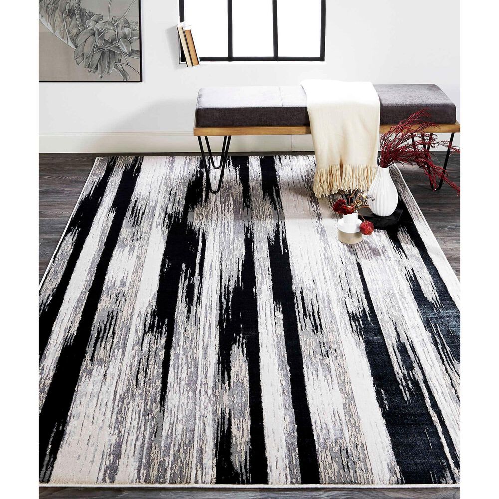 Feizy Micah 10&#39; x 13&#39;2&quot; Black and Silver Area Rug, , large