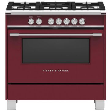 Fisher & Paykel 36" Freestanding Classic Dual Fuel Ranges in Red, , large