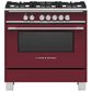 Fisher & Paykel 36" Freestanding Classic Dual Fuel Ranges in Red, , large