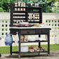 HOMLUX 65" Outdoor Potting Bench Table in Black, , large