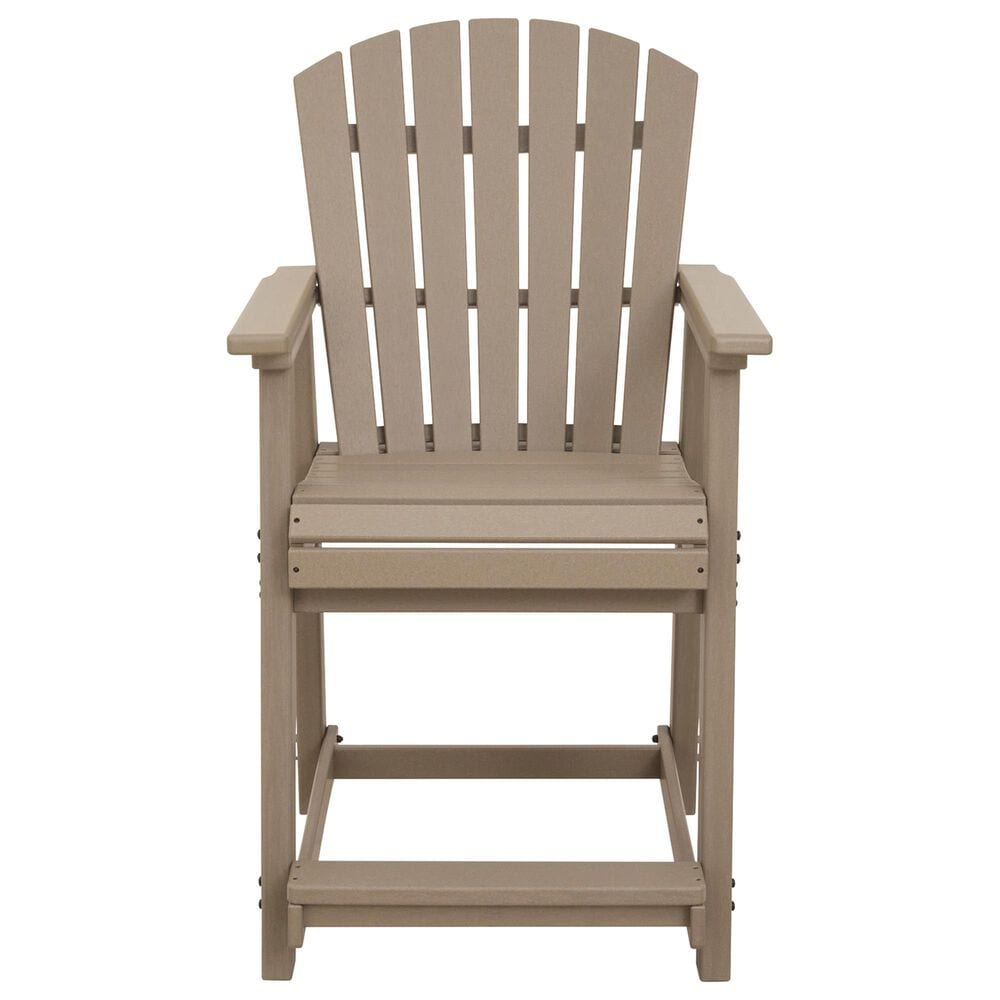 Ashley Seacliff Beach 7-Piece Patio Counter Height Dining Set in Medium Brown, , large