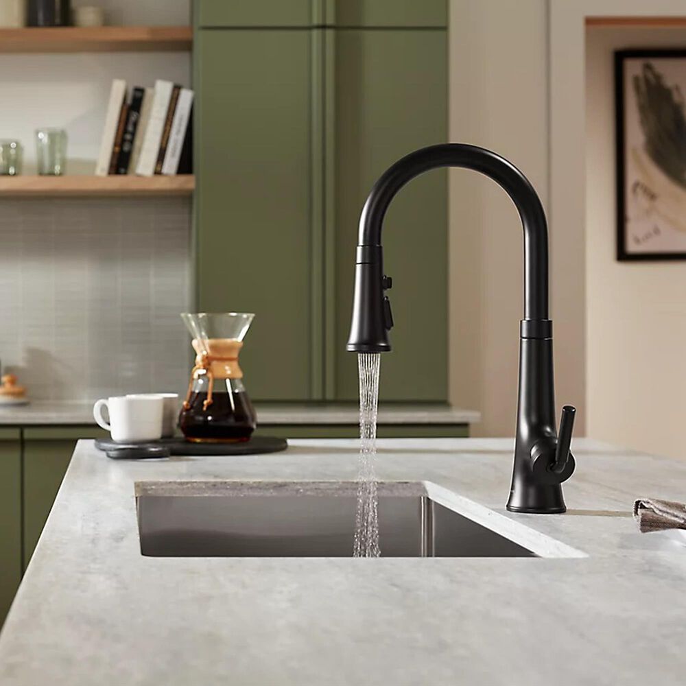Kohler Tone Pull Down Kitchen Faucet in Matte Black, , large
