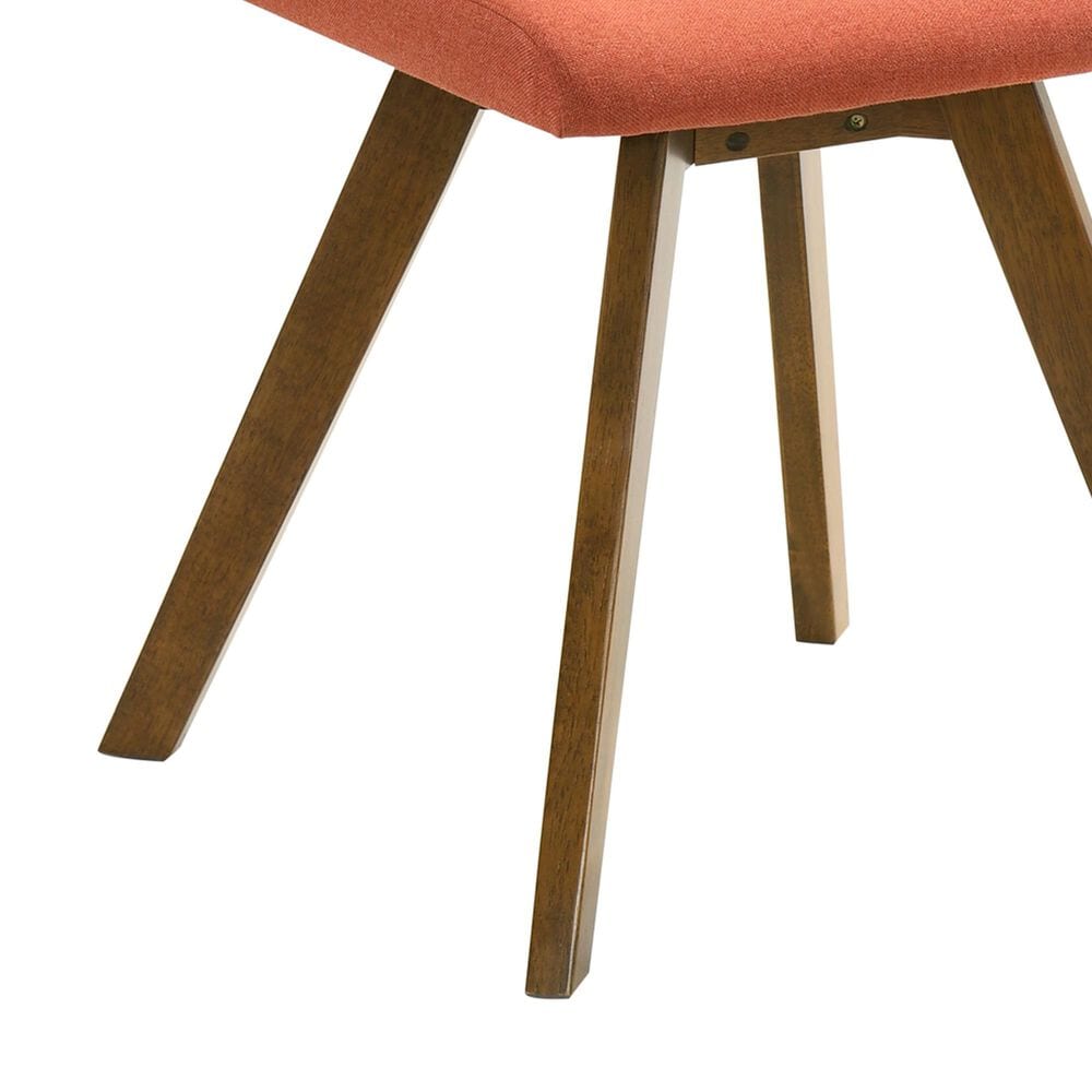 Armen Living Gina Side Chair with Poppy Upholstery in Warm Walnut (Set of 4), , large