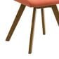 Armen Living Gina Side Chair with Poppy Upholstery in Warm Walnut (Set of 4), , large