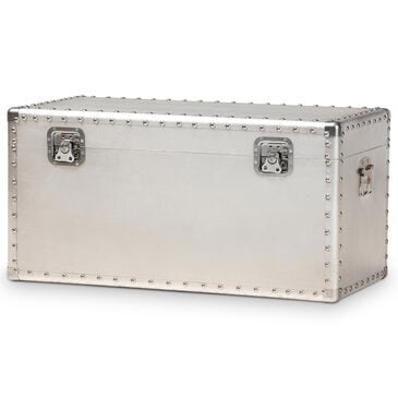 Baxton Studio Serge Storage Trunk in Silver, , large