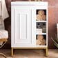 James Martin Vanities Alicante 24" Single Bathroom Vanity in Glossy White and Radiant Gold with 5 cm White Glossy Resin Top and Rectangular Sink, , large