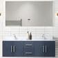 Lexora Home Geneva 60" Double Bathroom Vanity Cabinet Only in Dark Grey and 60" LED Mirror, , large