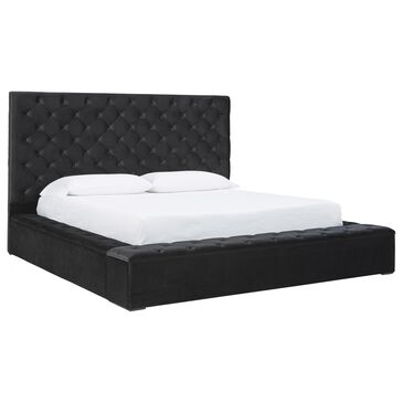 Signature Design by Ashley Lindenfield Queen Upholstered Bed with Storage in Black, , large
