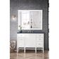 James Martin Vanities Addison 48" Single Bathroom Vanity in Glossy White with 3 cm Charcoal Soapstone Quartz Top and Rectangular Sink, , large