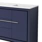 Lexora Home Lafarre 48" Double Bathroom Vanity in Navy Blue with 2 cm White Quartz Top and Rectangular Sinks, , large