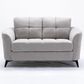 HOMLUX 60"W Modern Woven Fabric Loveseat with Tufted Cushions and Metal Legs in Light Grey, , large