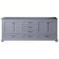 Lexora Home Dukes 80" Double Bathroom Vanity in Dark Grey with 2 cm White Cultured Marble Top and Rectangular Sinks, , large