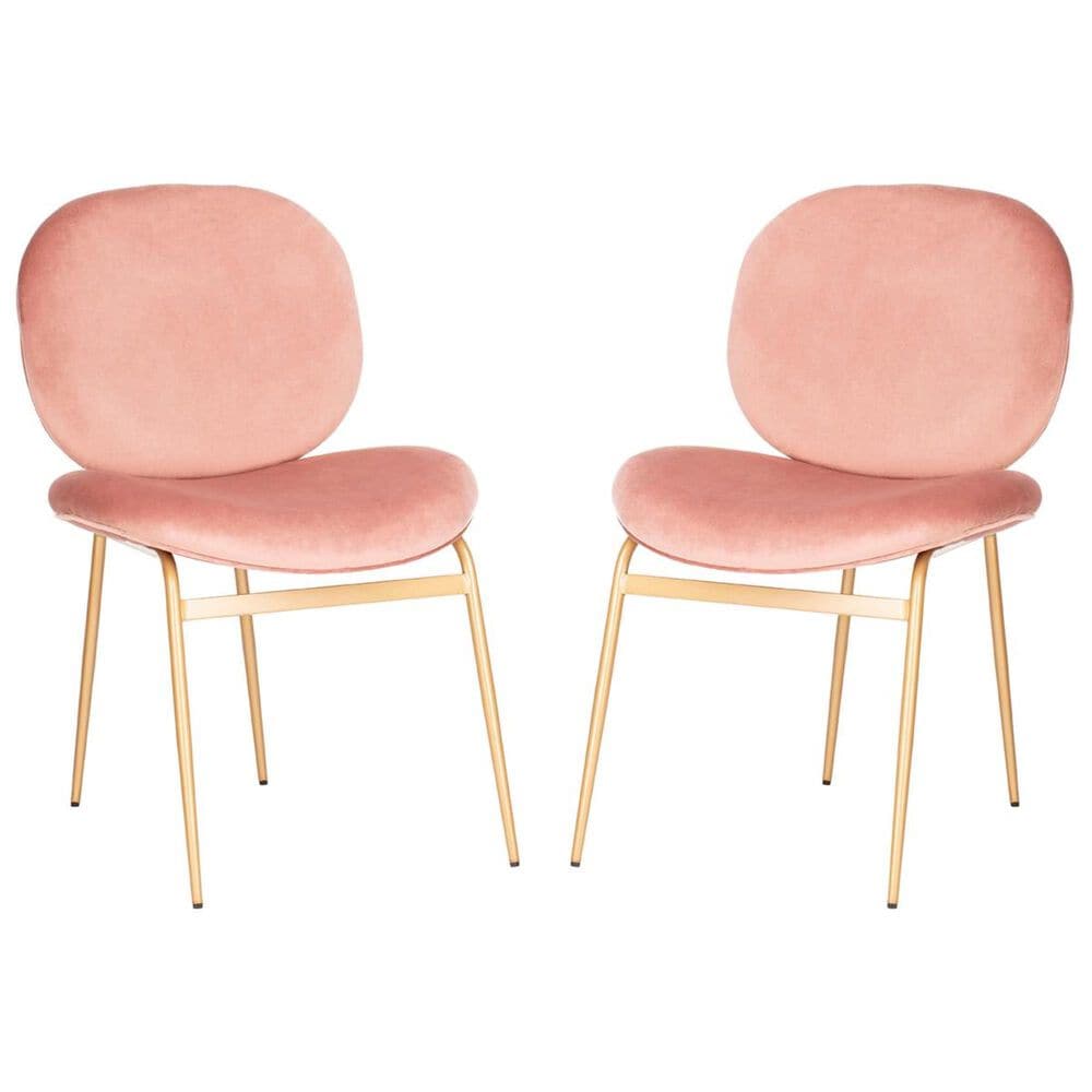 Safavieh Jordana Side Chair in Dusty Rose and Gold (Set of 2), , large