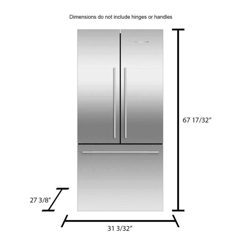 Fisher and Paykel 17.0 Cu. Ft. 3-Door French Door Refrigerator in Stainless Steel, , large