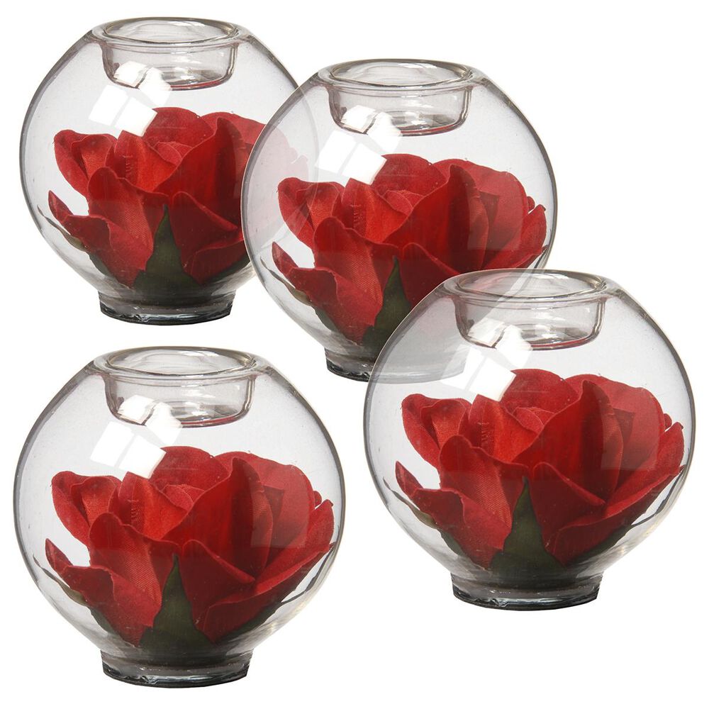 National Tree 4" Decorated Glass with Rose Inside, , large