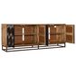 Hooker Furniture Swirl Door 86" Entertainment Console in Brass Foil and Medium Natural, , large