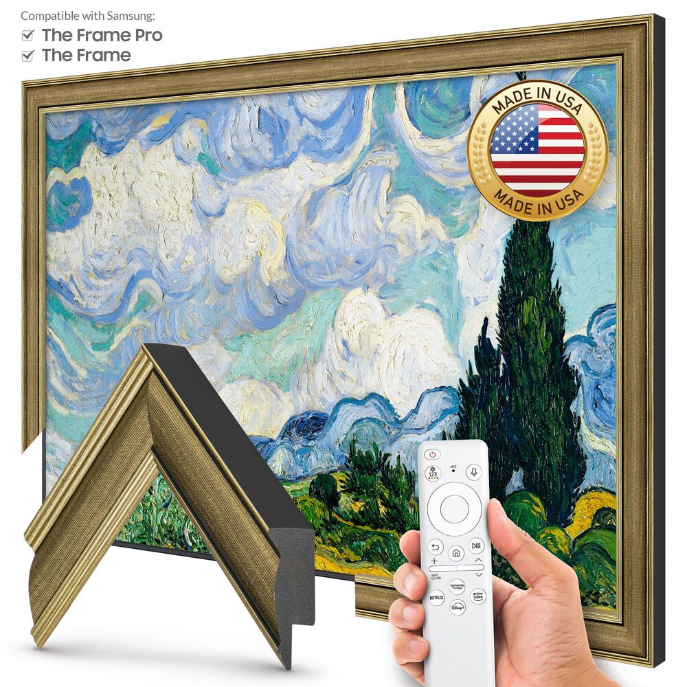 Deco TV Frames Slim 43" Frame Bezel for Samsung the Frame TV in Industrial Brass, , large