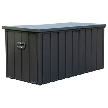 Hearth and Haven 120-Gallon Outdoor Storage Deck Box with Double-Layer Structure Lid in Dark Gray, , large