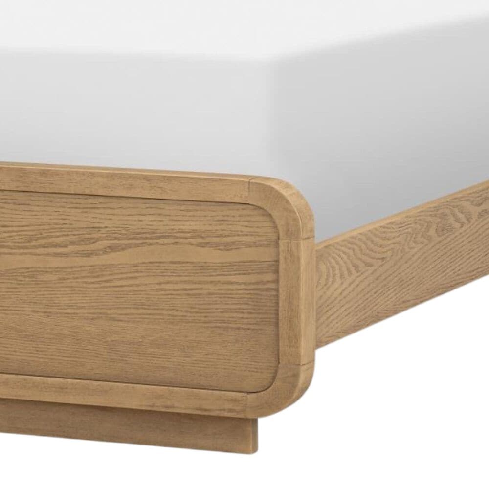 St Claire Home Margot Twin Platform Panel Bed in Desert oak and Cloud White, , large