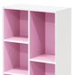 HOMLUX 5-Cube Reversible Storage Bookshelf in White and Pink, , large
