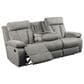 Ashley Mitchiner Manual Recliner Sofa with Drop Down Table in Fog, , large