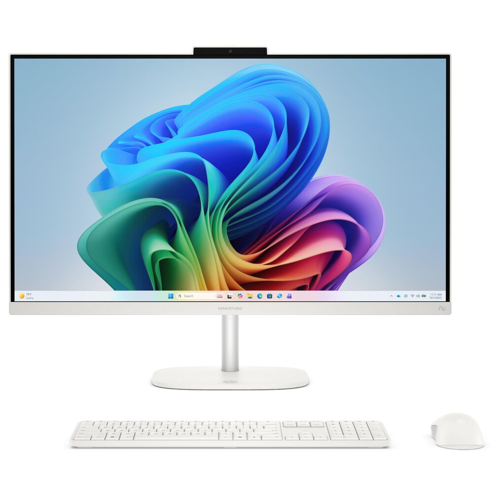 HP OmniStudio 27" All-In-One Desktop | AMD Ryzen AI 7 445 - 16GB RAM - AMD Radeon 840M Graphics - 2TB SSD in Cotton White, , large