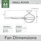 Hunter Bardot 44" LED Indoor Ceiling Fan with Light in Matte Black, , large